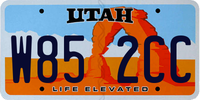 UT license plate W852CC