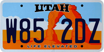 UT license plate W852DZ