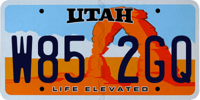 UT license plate W852GQ