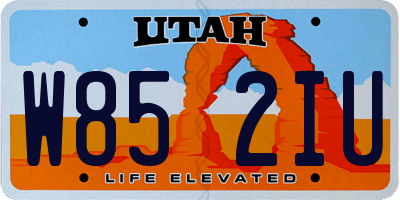 UT license plate W852IU