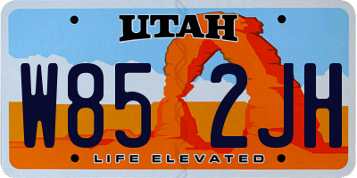UT license plate W852JH