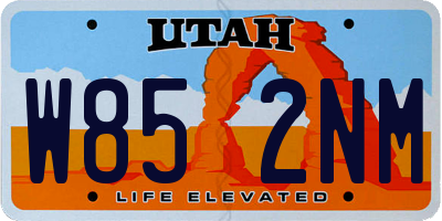 UT license plate W852NM