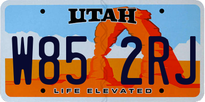 UT license plate W852RJ