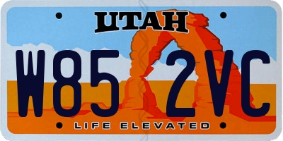UT license plate W852VC