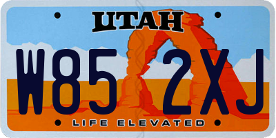 UT license plate W852XJ