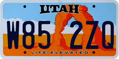 UT license plate W852ZQ