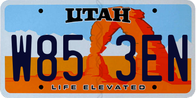 UT license plate W853EN
