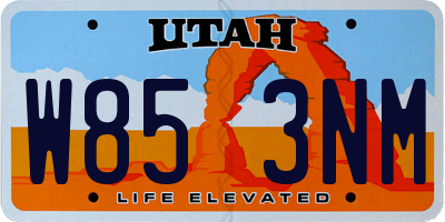 UT license plate W853NM
