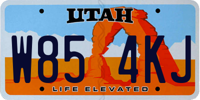 UT license plate W854KJ
