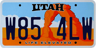 UT license plate W854LW