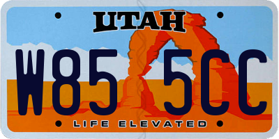 UT license plate W855CC