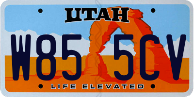 UT license plate W855CV