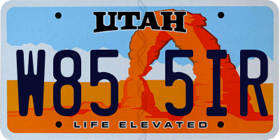 UT license plate W855IR