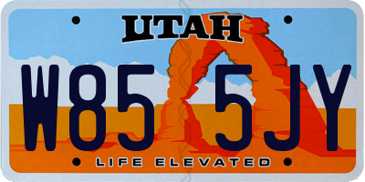 UT license plate W855JY