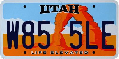 UT license plate W855LE