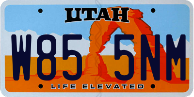 UT license plate W855NM