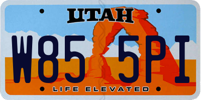 UT license plate W855PI