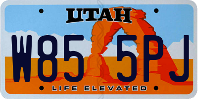 UT license plate W855PJ