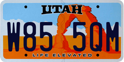 UT license plate W855QM