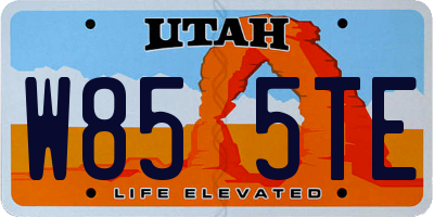 UT license plate W855TE