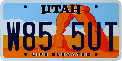 UT license plate W855UT