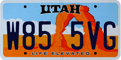 UT license plate W855VG