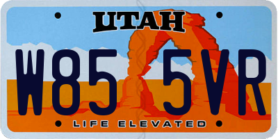 UT license plate W855VR