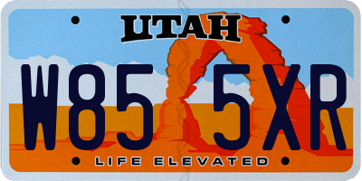UT license plate W855XR