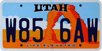 UT license plate W856AW
