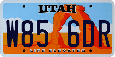 UT license plate W856DR