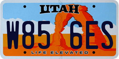 UT license plate W856ES