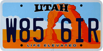 UT license plate W856IR