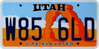 UT license plate W856LD