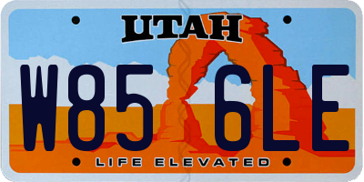 UT license plate W856LE