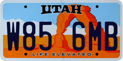 UT license plate W856MB