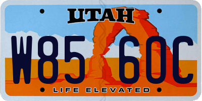 UT license plate W856OC