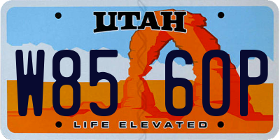 UT license plate W856OP