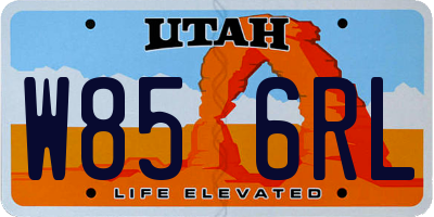 UT license plate W856RL