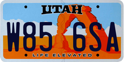 UT license plate W856SA