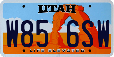 UT license plate W856SW