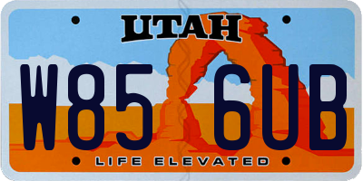 UT license plate W856UB