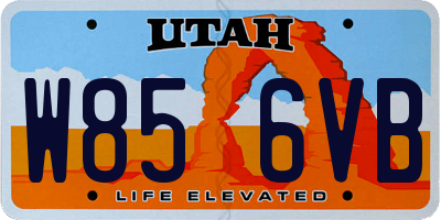 UT license plate W856VB