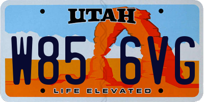 UT license plate W856VG
