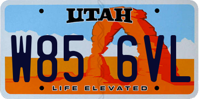 UT license plate W856VL