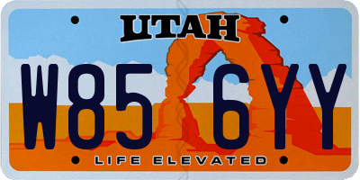 UT license plate W856YY