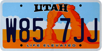 UT license plate W857JJ