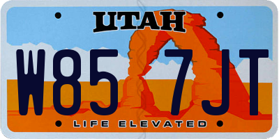 UT license plate W857JT