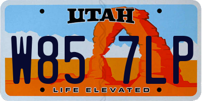 UT license plate W857LP