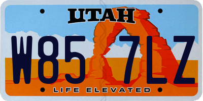 UT license plate W857LZ