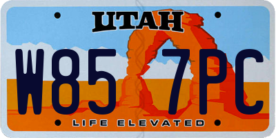 UT license plate W857PC
